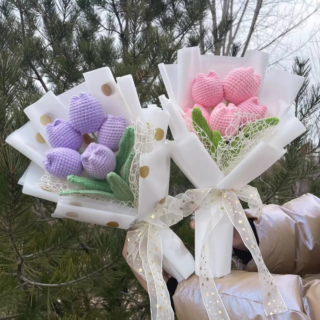 Tulip Crochet Knitted Flowers Bouquet - Kyootii