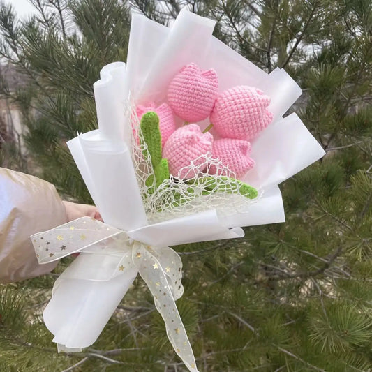 Tulip Crochet Knitted Flowers Bouquet - Kyootii