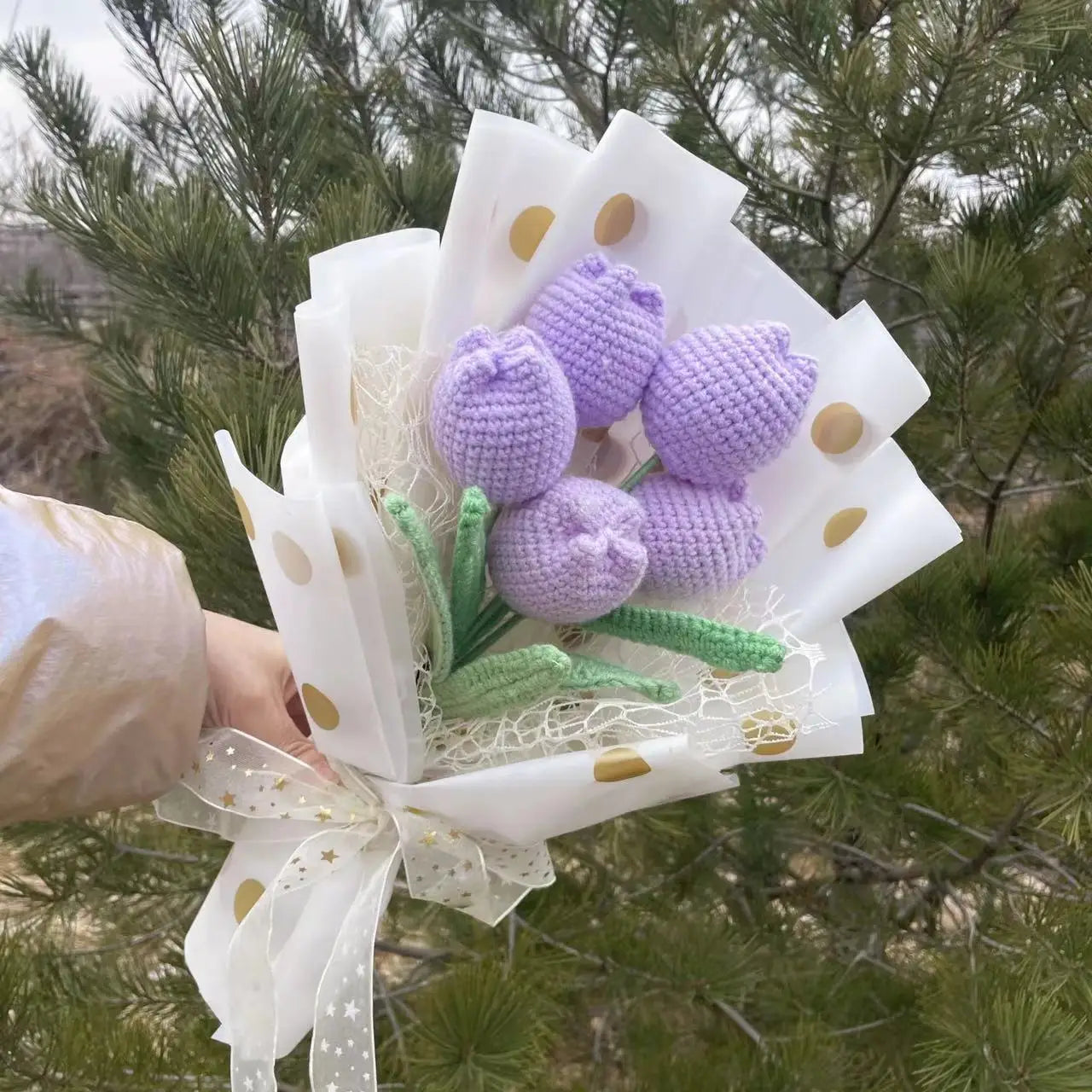 Tulip Crochet Knitted Flowers Bouquet - Kyootii