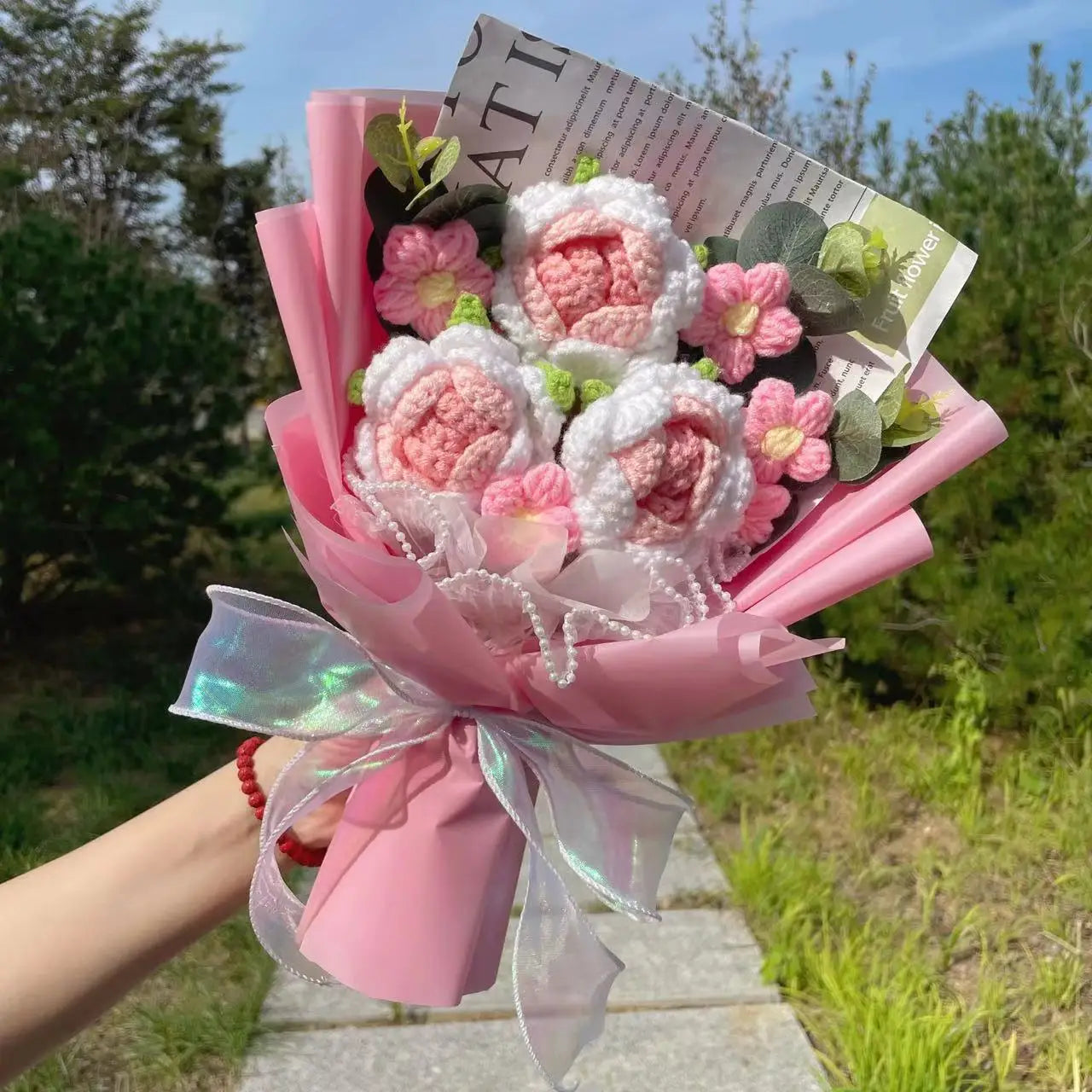 Rose Crochet Knitted Flowers Bouquet - Kyootii