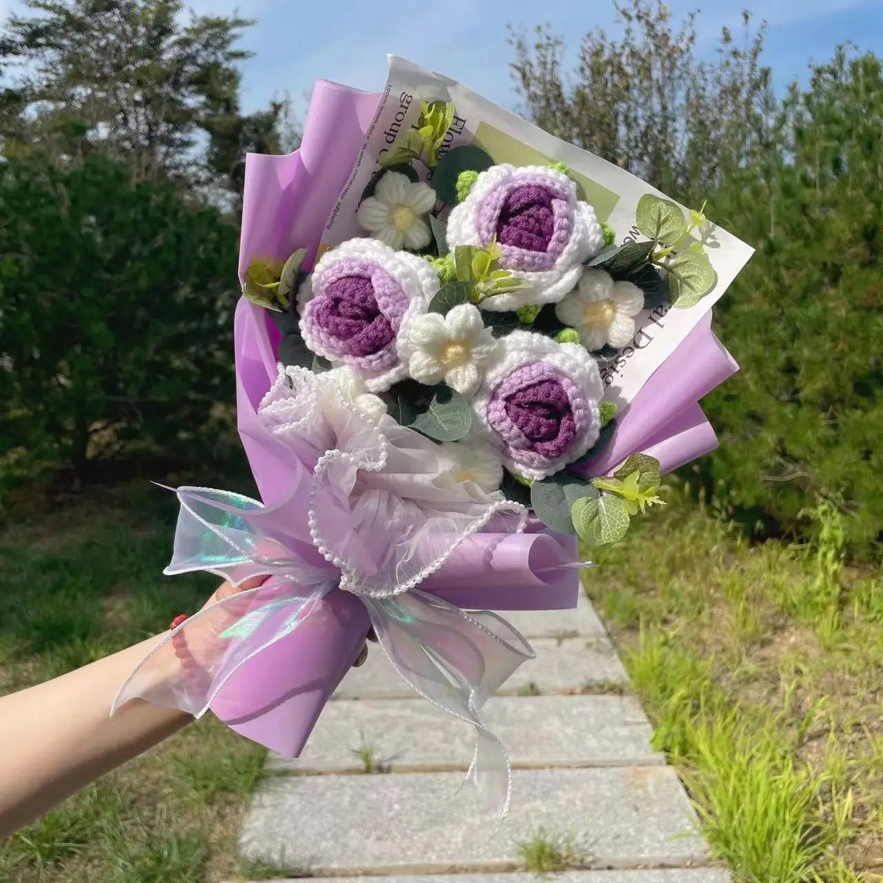 Rose Crochet Knitted Flowers Bouquet - Kyootii