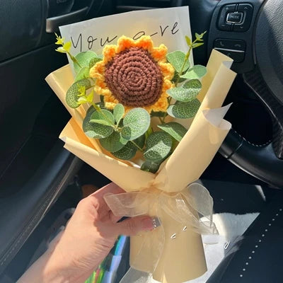 Sunflower Crochet Knitted Flowers Bouquet - Kyootii