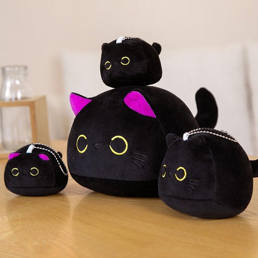 Black Chubby Cat Stuffed Toy Plush - Kyootii
