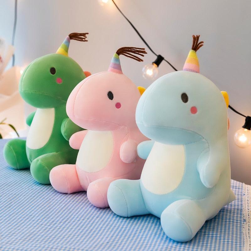 Dinosaur Seated Plush Toy with Party Hat - Kyootii