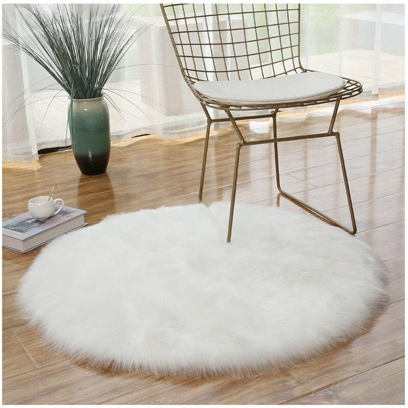 Faux Fur Fluffy Round Rug Plush - Kyootii