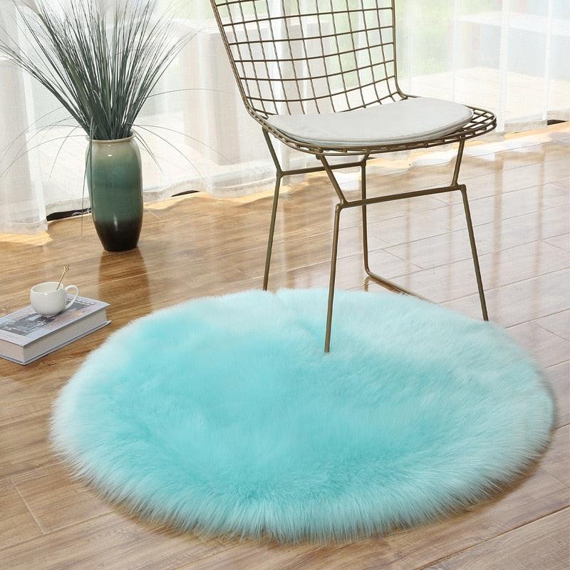 Faux Fur Fluffy Round Rug Plush - Kyootii