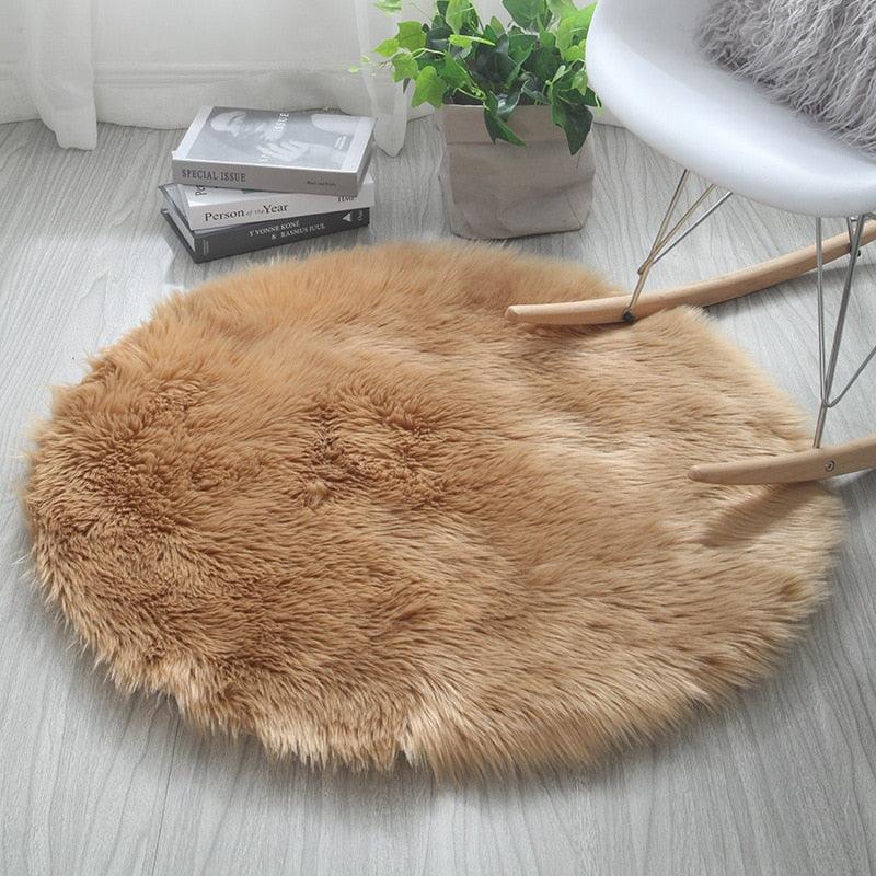 Faux Fur Fluffy Round Rug Plush - Kyootii