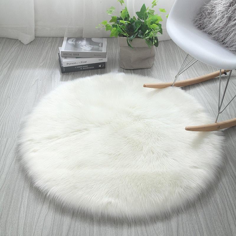 Faux Fur Fluffy Round Rug Plush - Kyootii