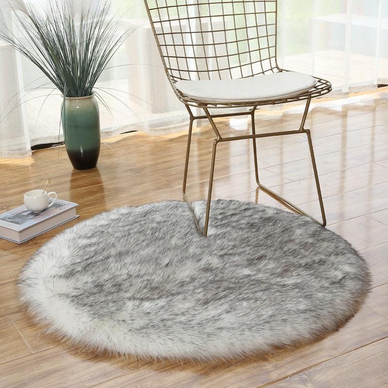 Faux Fur Fluffy Round Rug Plush - Kyootii