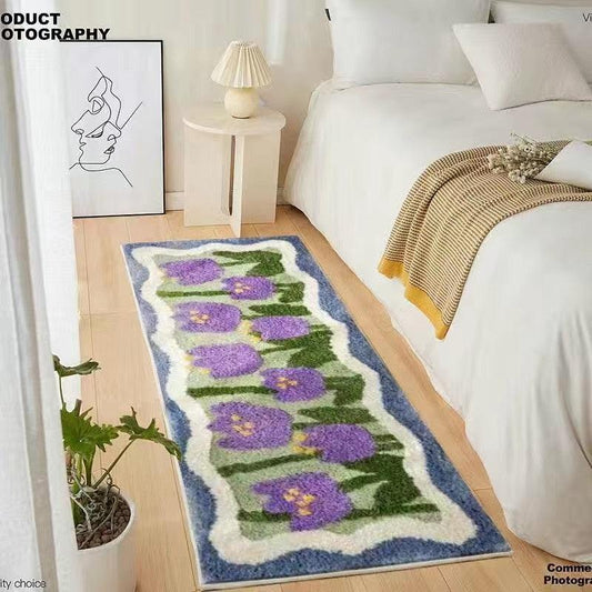 Floral Soft Bedside Rug - Kyootii