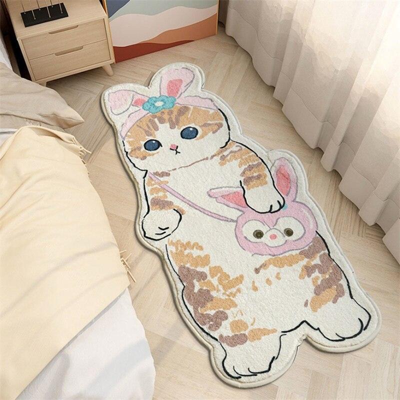 Kawaii Cat Soft Bedside Rug - Kyootii