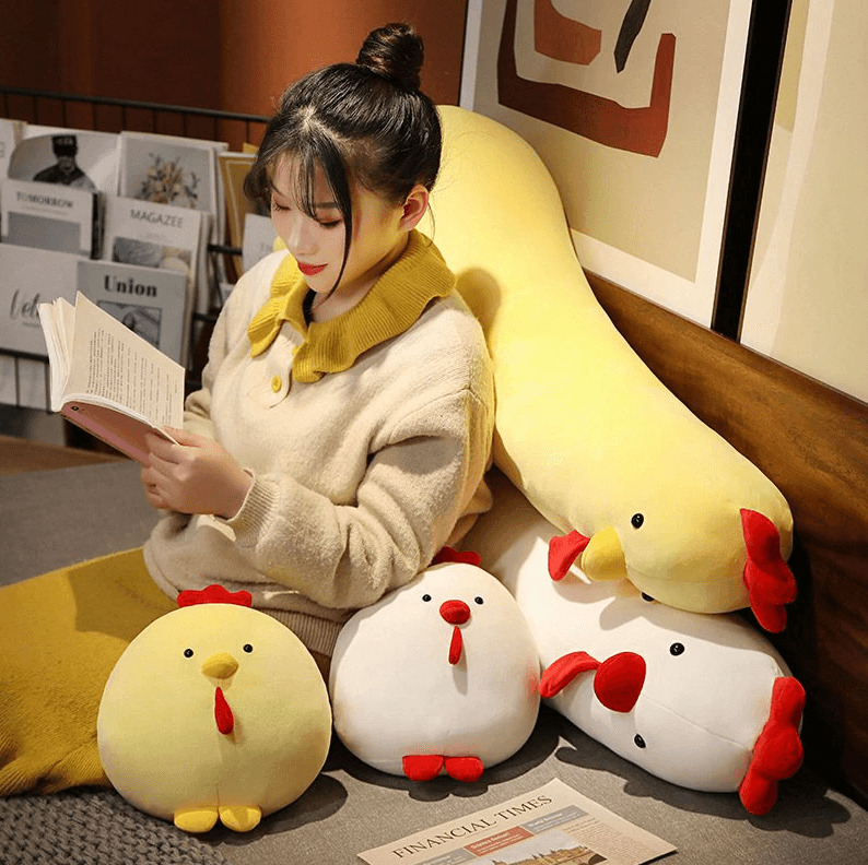 Round Fluffy Chicken Pillow Plush - Kyootii
