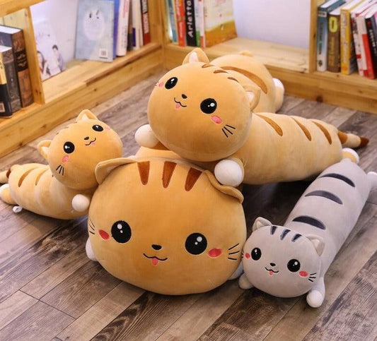 Striped Cat Long Pillow Plush Toy - Kyootii