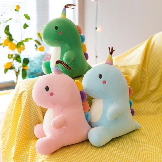 Dinosaur Seated Plush Toy with Party Hat - Kyootii